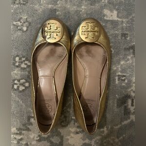 Tory Burch Gold Flats